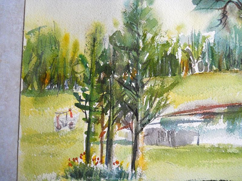 800x600 Original Watercolor Painting Eagle River Wisconsin Golf Course - Golf Course Watercolor
