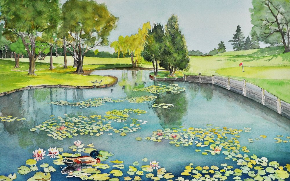 1000x623 Post - Golf Course Watercolor