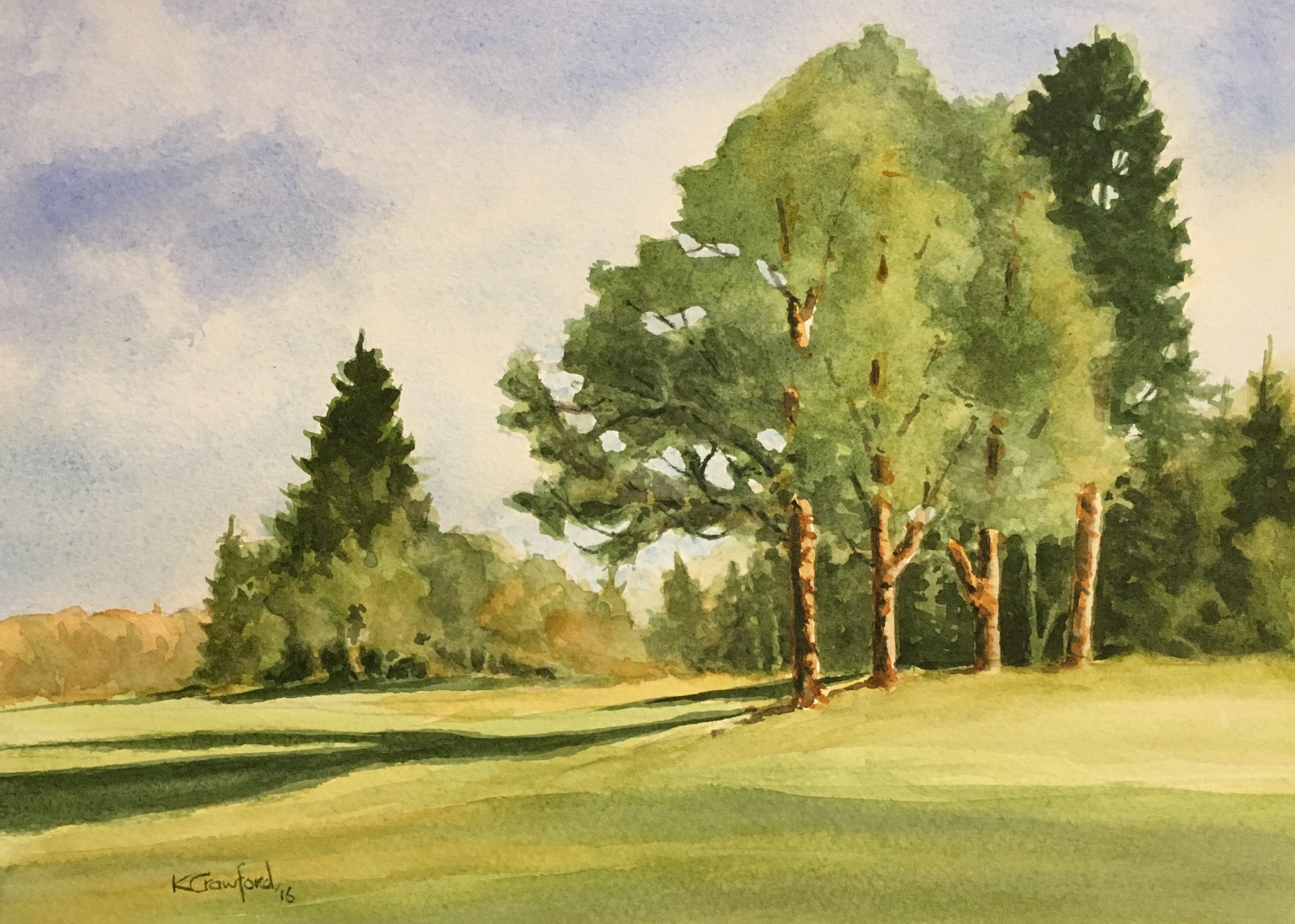 Golf Course Watercolor at Explore collection of