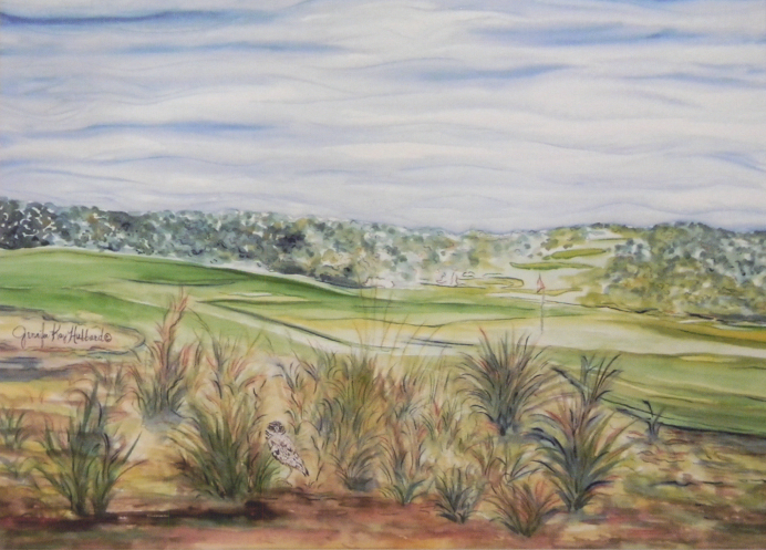 692x497 Watercolor Paintings Resort Golf Paintings - Golf Course Watercolor