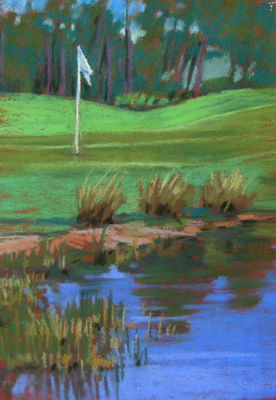 276x400 Watercolor Amp Pastel Paintings For Sale - Golf Course Watercolor