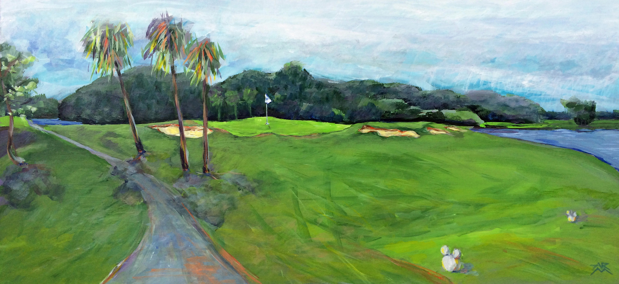 Golf Course Watercolor at Explore collection of