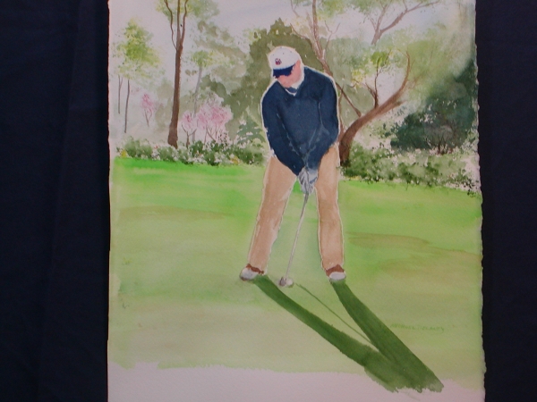 600x450 Golf Putt Michael Delaney - Golf Watercolor