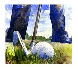 300x265 Golf Watercolor Posters Fine Art America - Golf Watercolor