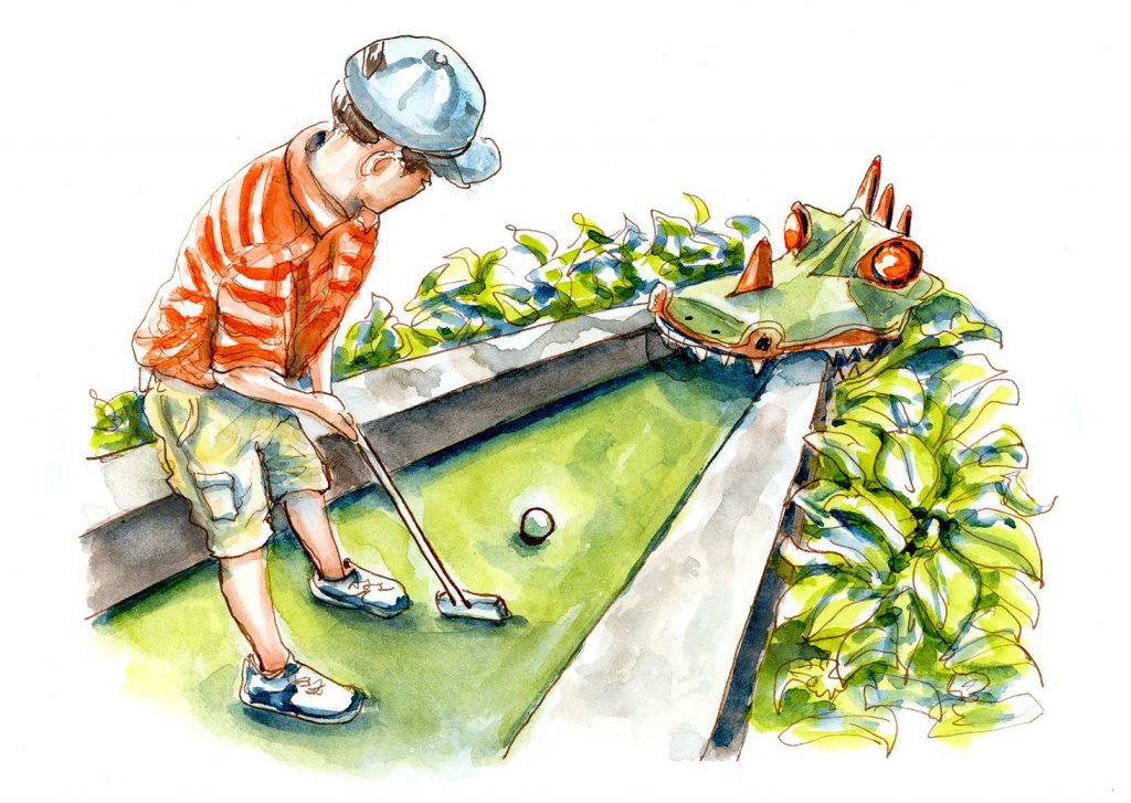 1024x727 ~ Miniature Golf Day - Golf Watercolor