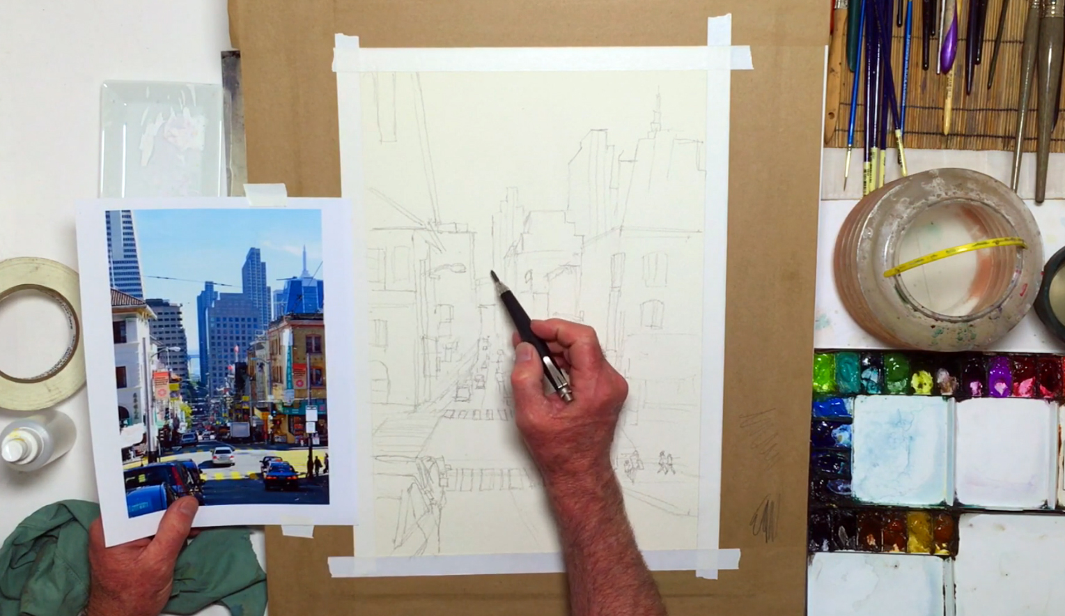 1529x884 City Landscape Painting A 15 Step Tutorial Filled With City - Good Watercolor Ideas
