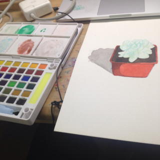 320x320 Wip Of A Watercolour Succulent, On Arches Paper. Amazingly Good - Good Watercolors