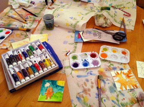 500x373 Little Watercolor Squares Good Idea For The Kids That Wont Take Up - Good Watercolors