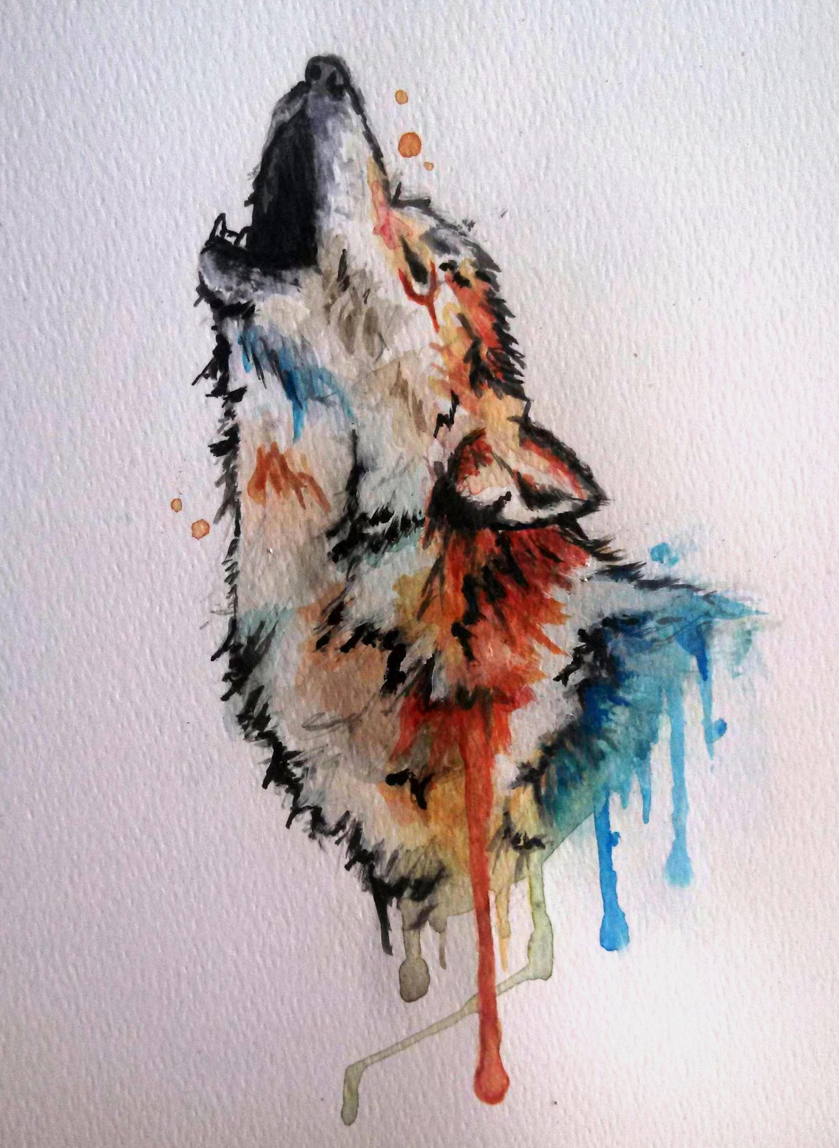 1698x2322 Water Color Drawings Howling Wolf Drawing Watercolor - Google Watercolor