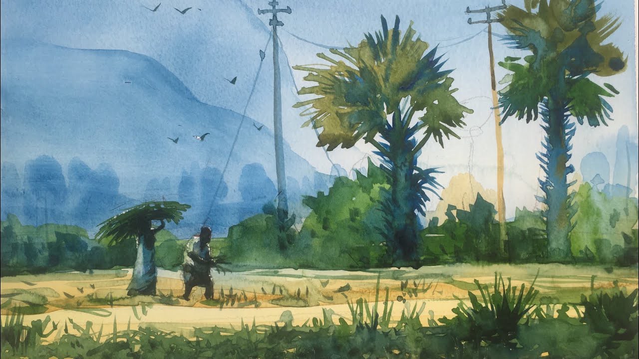 1280x720 How To Paint A Village Landscape In Watercolor Full Length - Google Watercolor