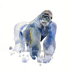 236x245 Gorilla Painting - Gorilla Watercolor