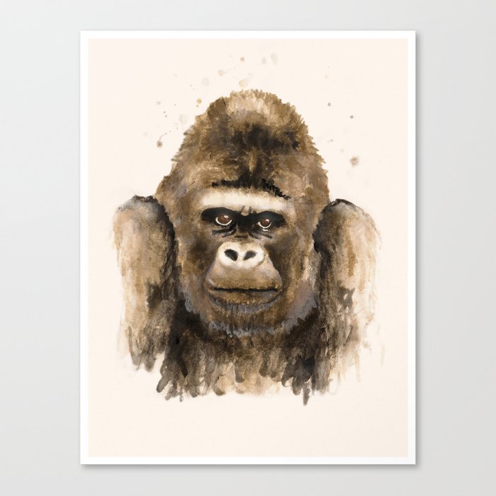 700x700 Respect Portrait Of A Silver Back Gorilla, Handmade Watercolor - Gorilla Watercolor