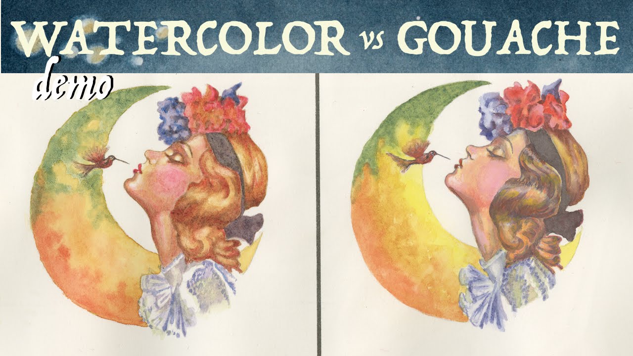 1280x720 Watercolor Vs Gouache Painting (With Grisaille) - Gouache Watercolor