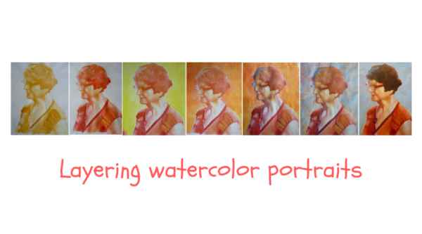 600x333 Watercolor And Gouache Portrait Tutorial Helene - Gouache Watercolor