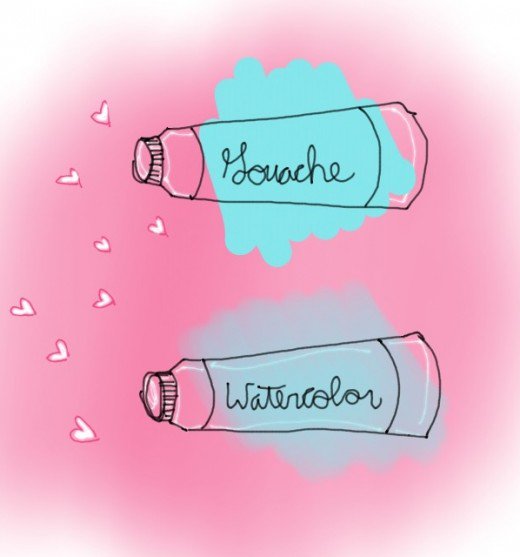 520x557 Watercolor Vs. Gouache Feltmagnet - Gouache Watercolor