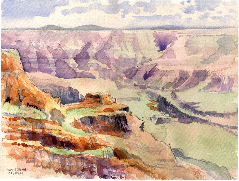 800x606 Point Sublime . Watercolor Illustration - Grand Canyon Watercolor