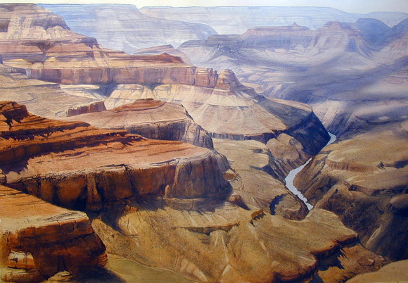 580x402 Robert Highsmith Canyons Grand Canyon Watercolor 29 X 40 - Grand Canyon Watercolor