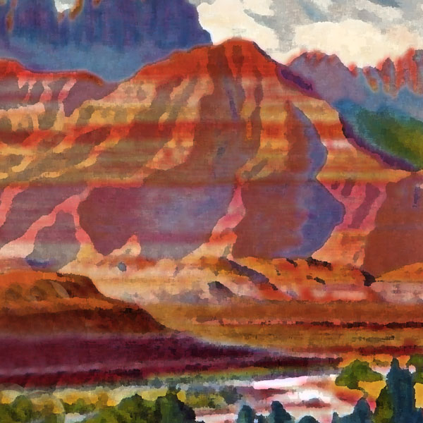 600x600 Scrapbook Customs Right Watercolor Grand Canyon Paper - Grand Canyon Watercolor