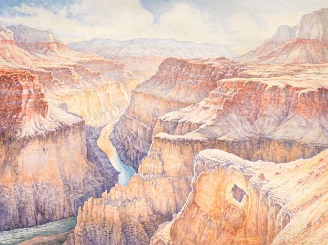 640x479 Seldom Seen Alamo Window Grand Canyon Watercolors - Grand Canyon Watercolor
