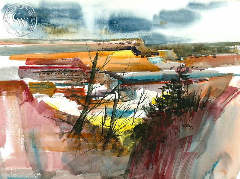 800x598 The Grand Canyon, A California Watercolor Painting By Tom Fong - Grand Canyon Watercolor
