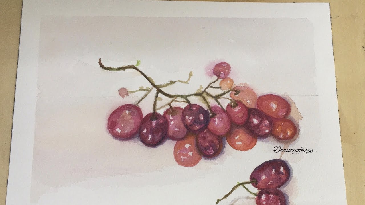 1280x720 How To Paint Grapes In Watercolors - Grape Vine Watercolor
