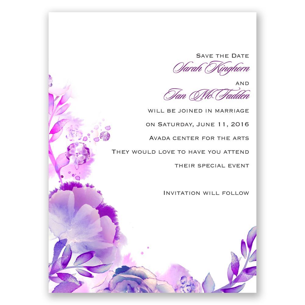 1000x1000 Watercolor Dream Save The Date Card Invitations By Dawn - Grape Vine Watercolor