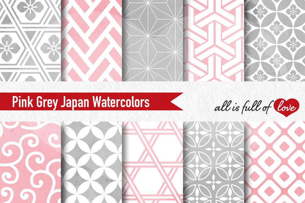 1000x666 Grey And Pink Digital Paper Oriental Watercolor Background - Gray Watercolor Paper