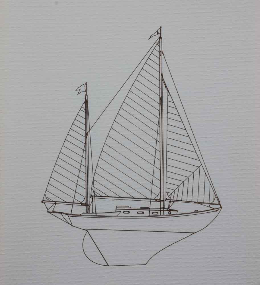 913x1000 Burnett, Color Your Own Yacht Illustrations On Watercolor Paper - Gray Watercolor Paper