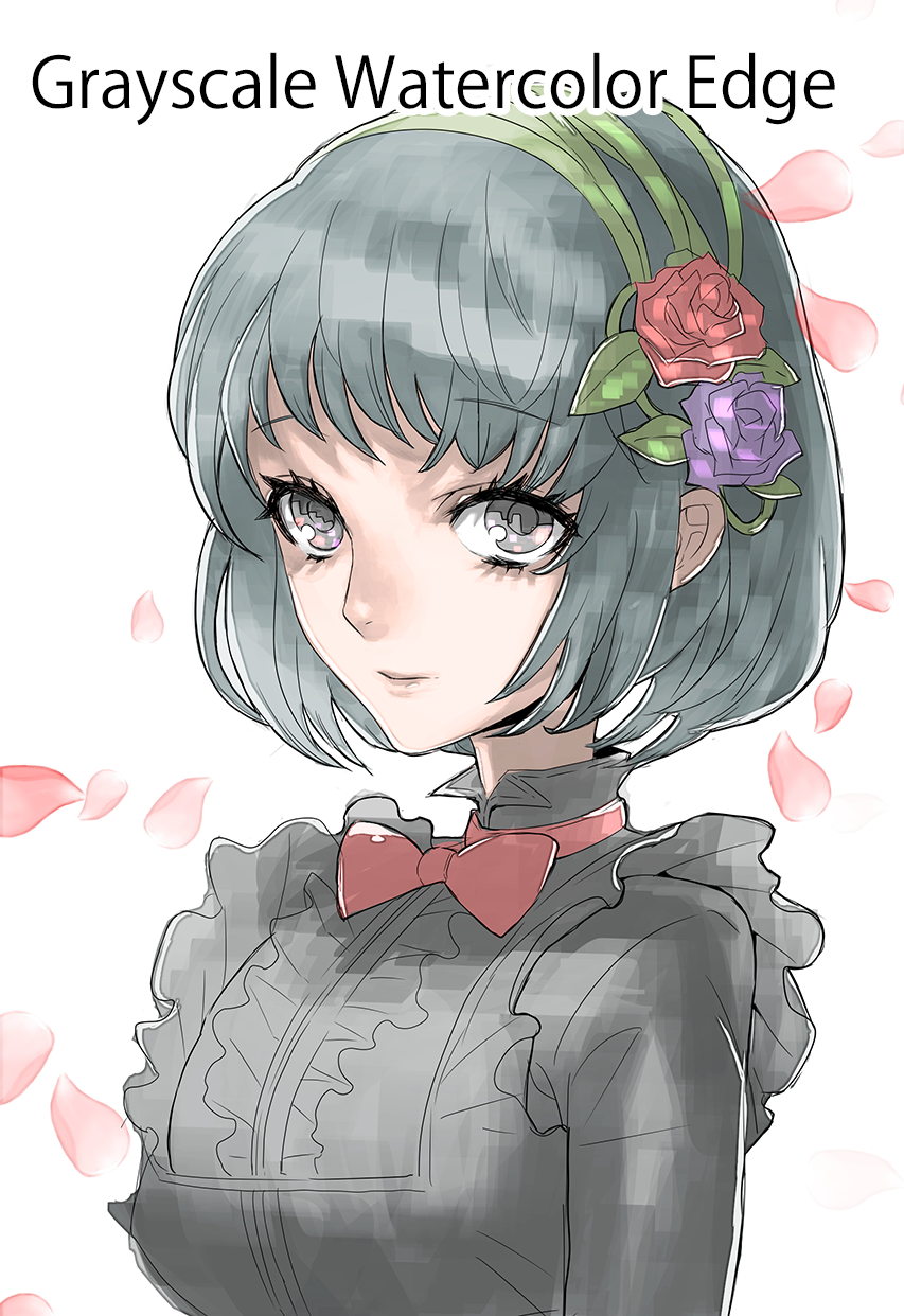 853x1242 Grayscale Coloring With Watercolor Edge Medibang Paint - Grayscale Watercolor