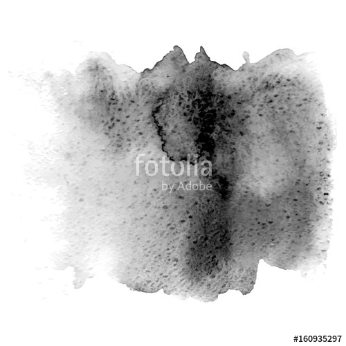 500x500 Vector Hand Drawn Watercolor Brush Stain. Grayscale Painted Stroke - Grayscale Watercolor
