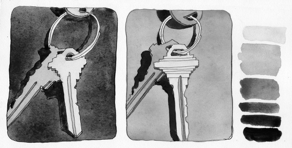 600x304 Color By Value Workshops Keys Ink Watercolor Chris Carter Artist - Grayscale Watercolor