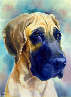 236x319 Great Dane Watercolor Dog Print Signed By The Artist Carol Ratafia - Great Dane Watercolor