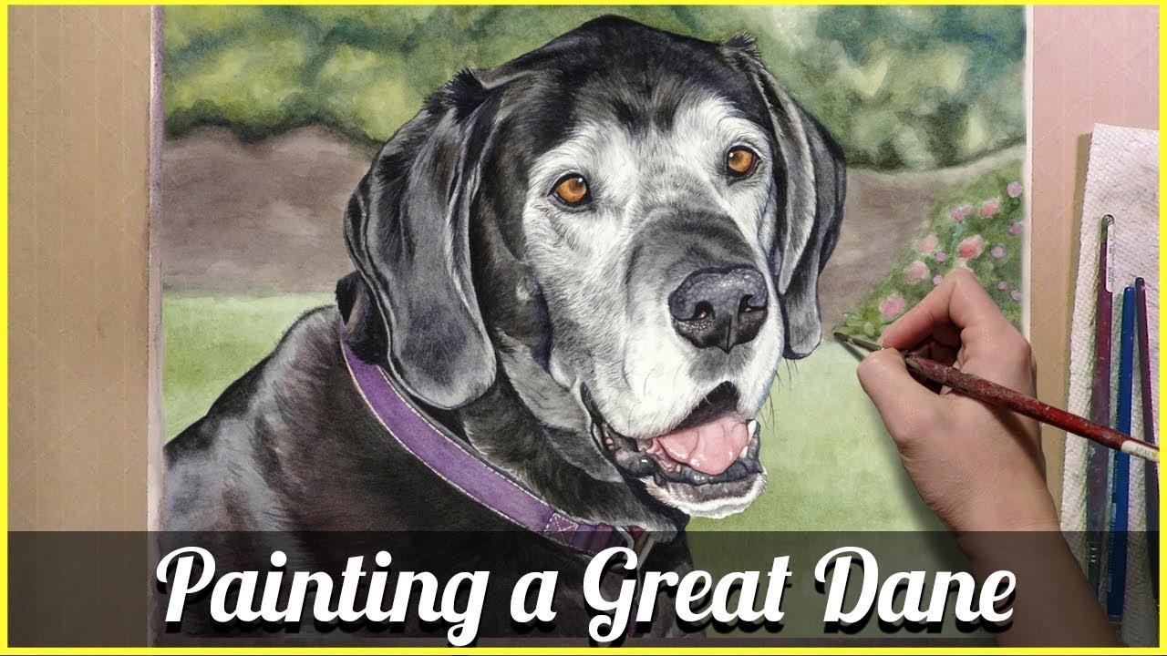 1280x720 Watercolor Painting Great Dane - Great Dane Watercolor