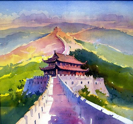 450x418 Featured Show - Great Wall Of China Watercolor