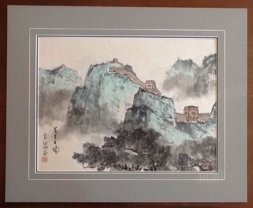500x411 Vintage Chinese Watercolor And Ink On Paper. Great Wall. 14x18ins - Great Wall Of China Watercolor