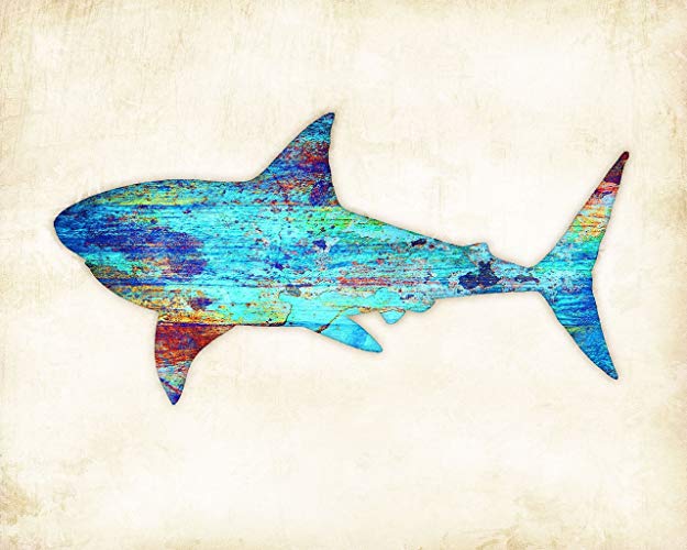 625x500 Great White Shark Watercolor Art Print Handmade - Great White Shark Watercolor