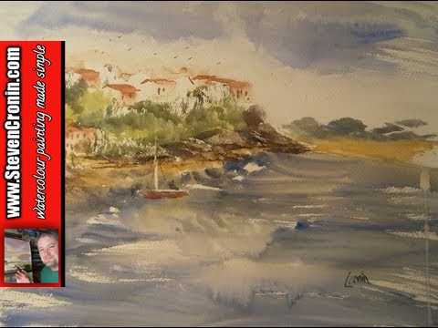 480x360 Watercolour Demonstration Of A Rocky Shoreline In Greece - Greece Watercolor