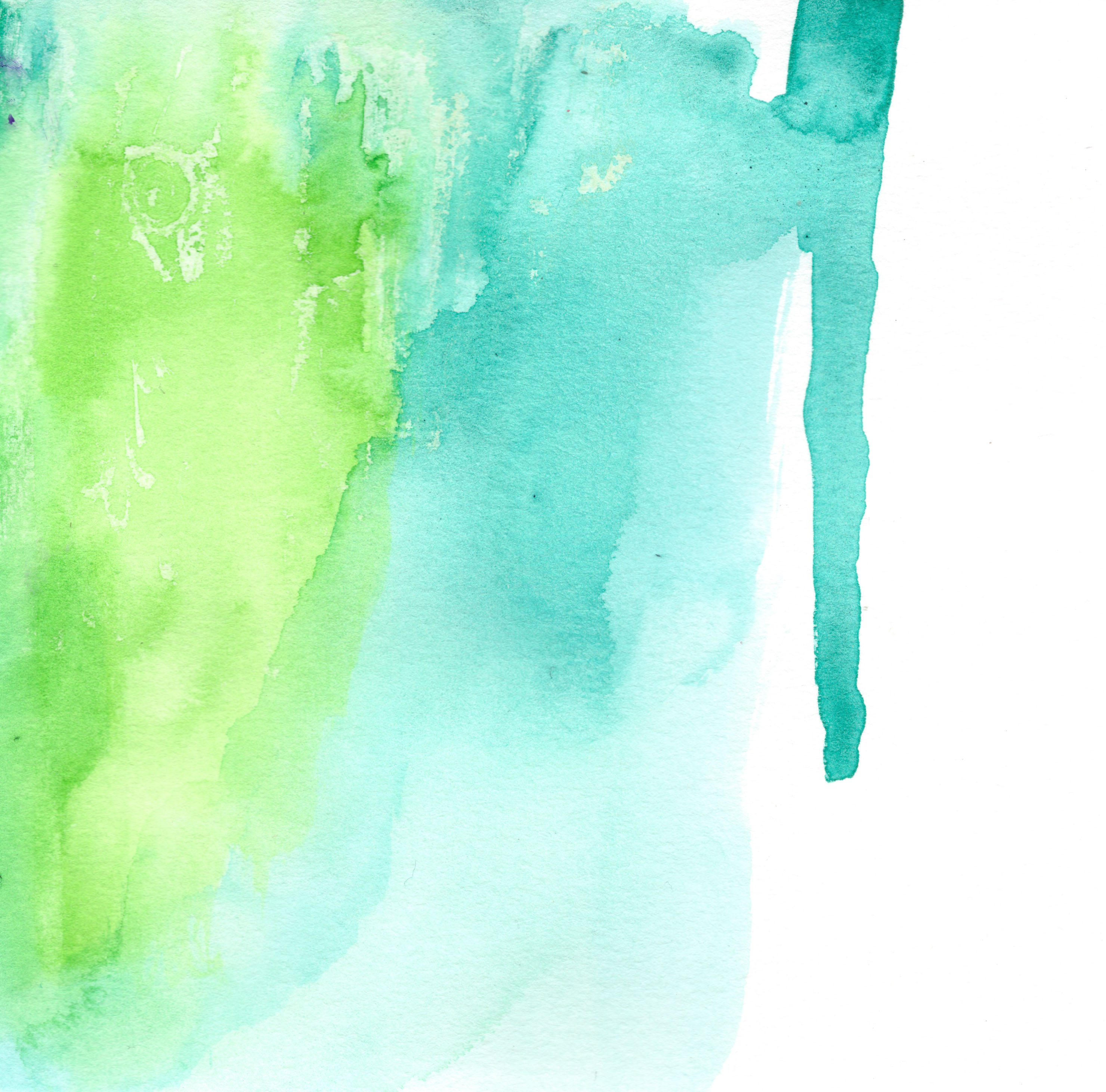 2960x2923 Day 211 Alena Kumta - Green And Blue Watercolor