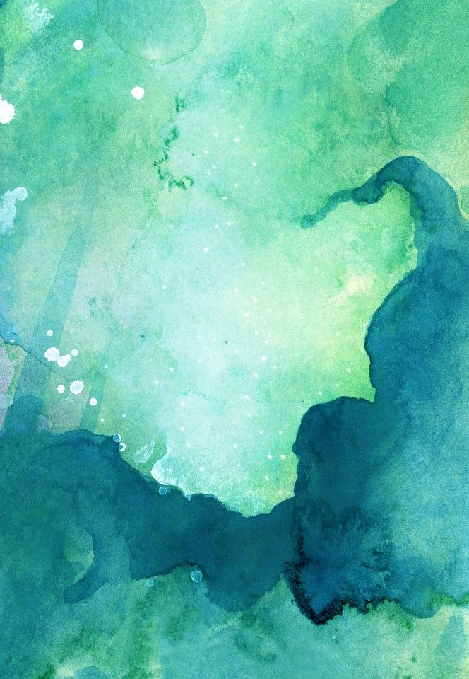 664x960 Abstract Painted Original Cold Green Watercolor Background Texture - Green And Blue Watercolor