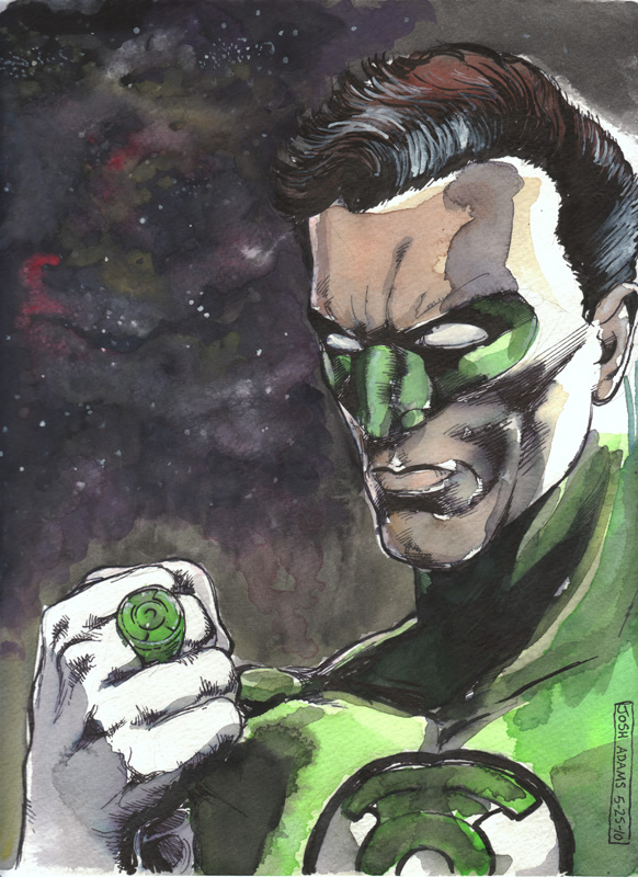 582x800 Green Lantern Watercolor 01 By Whatwouldjoshdo - Green Lantern Watercolor