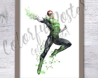 340x270 Green Lantern Etsy - Green Lantern Watercolor