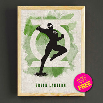 354x354 Shop Green Lantern Wall Art On Wanelo - Green Lantern Watercolor