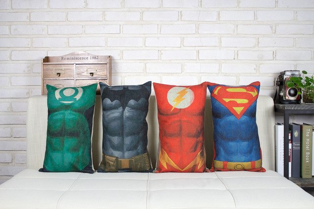 640x426 Batman Pillow Cover, Green Lantern Batman Superman Flash - Green Lantern Watercolor