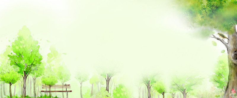 800x333 Small Fresh Green Watercolor Banner Background, Small Fresh, Green - Green Watercolor Background