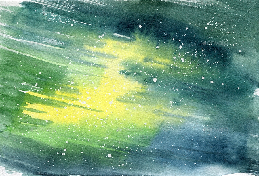 900x612 Space Watercolor Background By Dlinnychulok Graphicriver - Green Watercolor Background