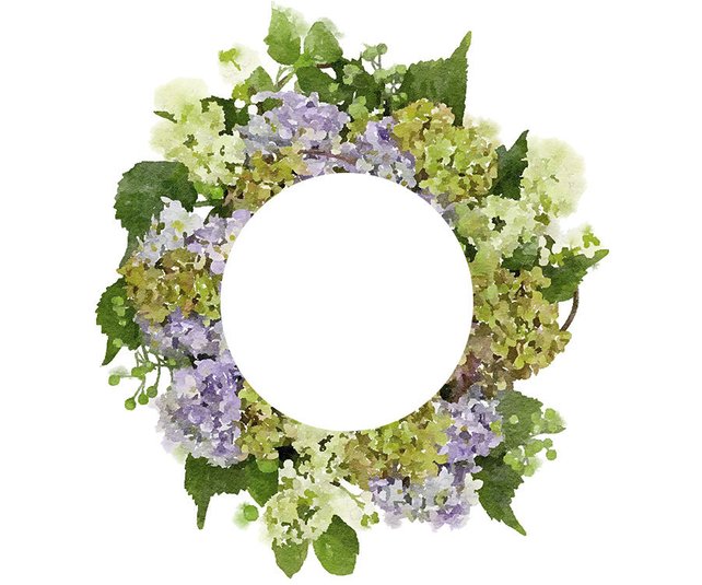 642x535 Floral Frame Watercolor Flowers Purple Lavendar And Green Etsy - Green Watercolor Flowers