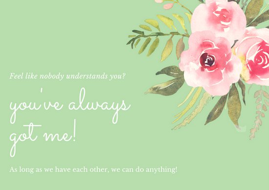 550x389 Light Green Watercolor Flowers Encouragement Card - Green Watercolor Flowers