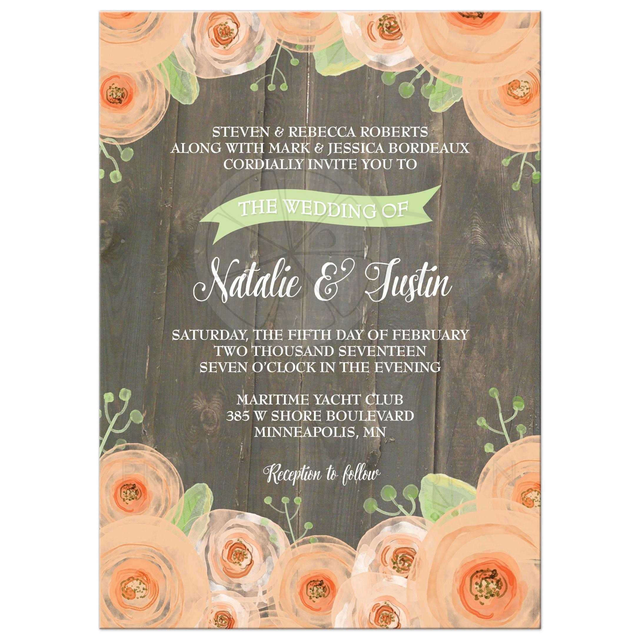 2175x2175 Wedding Invitation - Green Watercolor Flowers