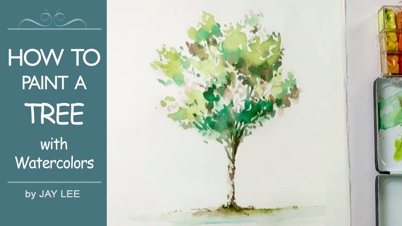 1280x720 How To Paint A Tree For Beginners Easy Watercolor Painting - Green Watercolor Painting