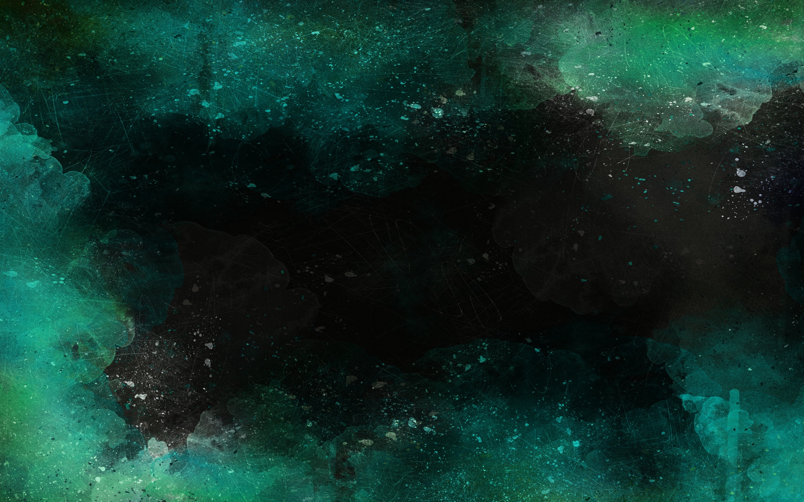 2560x1600 Download Wallpaper 2560x1600 Abstraction, Watercolor, Dark, Spots - Green Watercolor Wallpaper